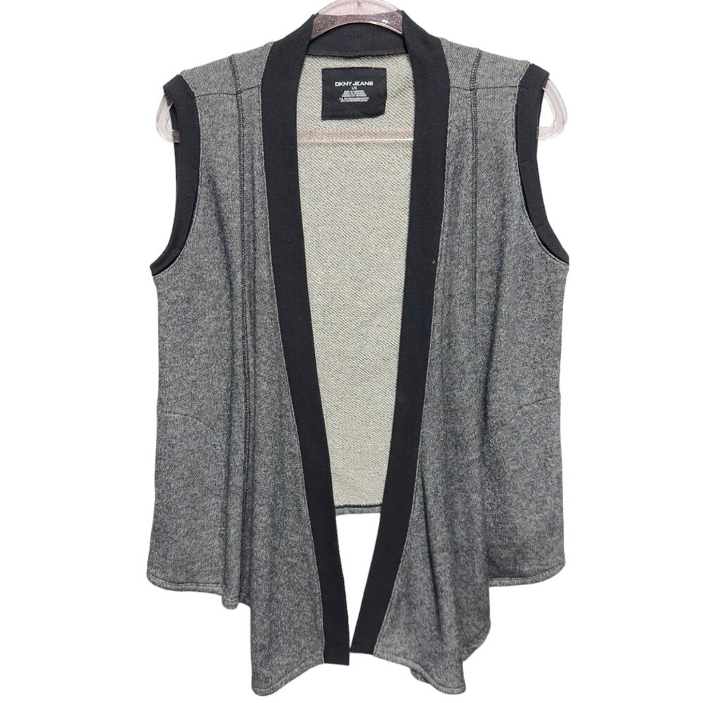 Pure Cotton Terry Knit Sweater Cardigan Vest Jacket Open Front